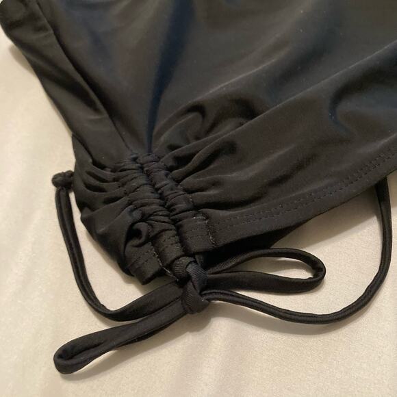 Terra & Sky Black High Waist Bikini Bottom 5X (32W-34W) Drawstring Tie Sides - Picture 10 of 14